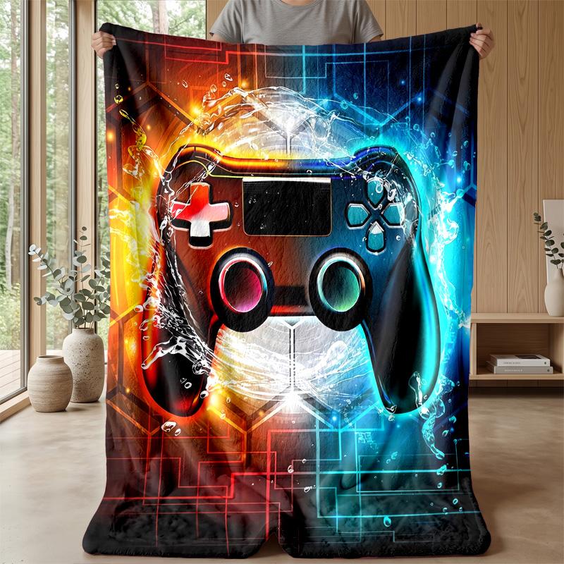 Gaming Controller In Water Theme Blanket Lightweight Warm Flannel Blanket Decorative Throw Blanket for Home Decoration