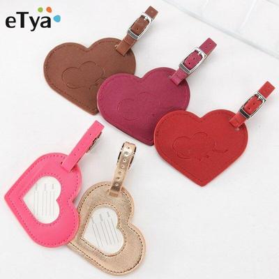 New Fashion Heart Etichetta per bagagli Accessori da viaggio per donna Valigia in pelle ID Indirizzo Titolare Etichetta per imbarco bagaglio Etichetta portatile