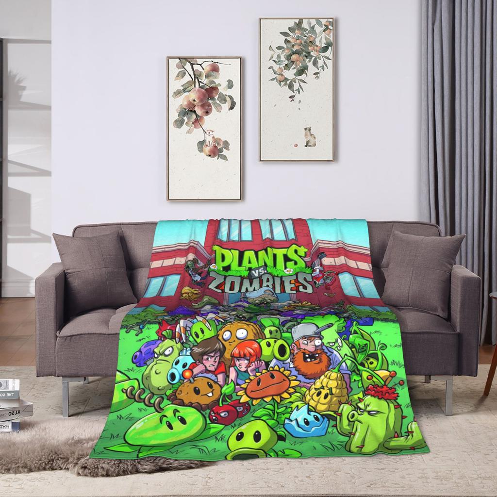 P-Plants-vs-Zombies Videospiele Decke Qualität Weich Überwurfdecke Winter Dekorativ Sofa Bett Mode Tagesdecke