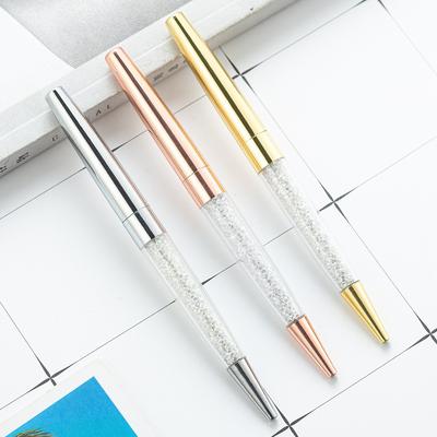 1 Stück Kristall Kugelschreiber Schreibwaren Büro Schulbedarf Spinning Metall Luxus Roller Rose Gold