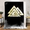 Viking Valknut Symbol printed Flannel blanket for bedroom, living room, sofa, and nap