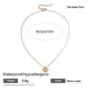 Diamond-Set Titanium Steel Heart Necklace with Unique Openwork Design - Elegant Choker for Women.