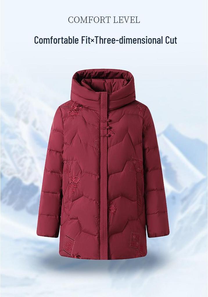 Elderly Women's Winter Wear: Plus-Size Down Jacket, Thick Warm Coat for Comfort
