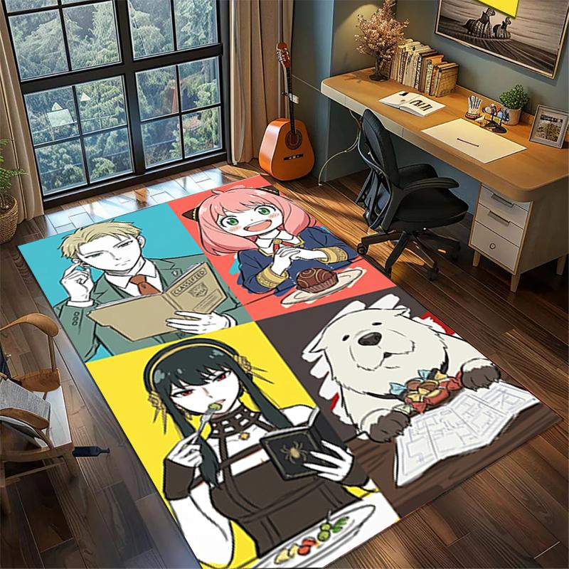 Gamer Room Bedroom Home Decor "Spy × Family" Large Area Non Slip Washable Floor Mat Rug—kwq94