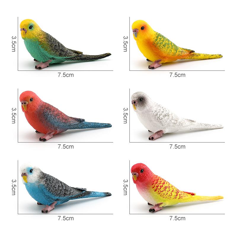 2pcs Simulated Miniature Bird Parrot Figure Model Fairy Garden Decoration Ornament Toy