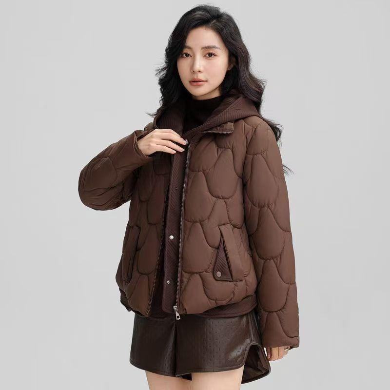 Women S Short Hooded Thick Cotton Padded Coat Loose Fit Winter Ladies Outerwear