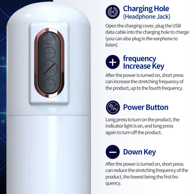 New Men's Automatic 4-band Retractable Masturbation Device Vibrating Oral Sex Real Vagina Panting and Moaning Masturbation Cup Adult Sex Toy 18