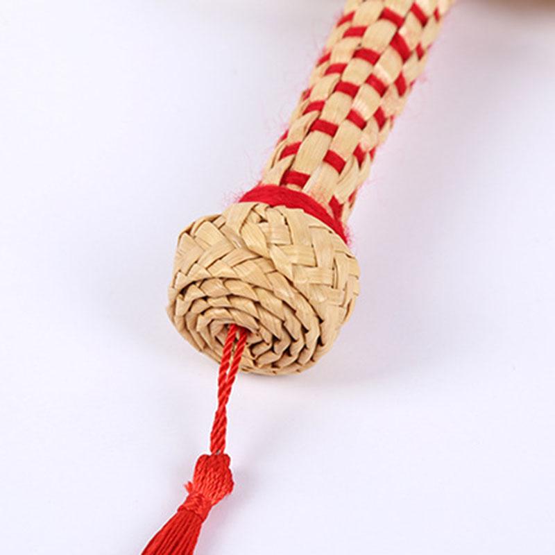 Natural Straw Fan With Tassels Handmade Vintage Asian Style Hand Fan Rattan Decoration Gift For Summer Wedding