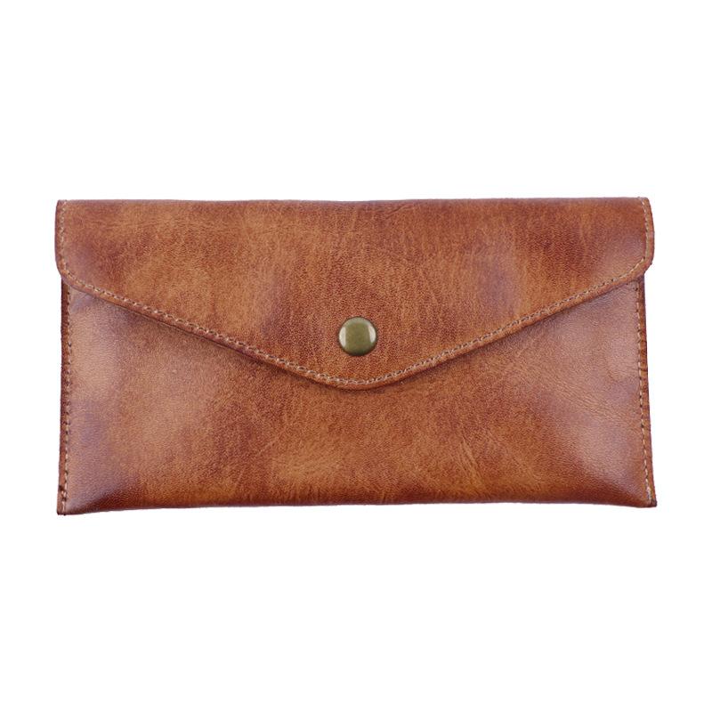 

New Top Layer Cowhide Phone Bag for Women, Simple Vegetable Tanned Leather Wallet, Cowhide Wallet, Envelope Bag for Men