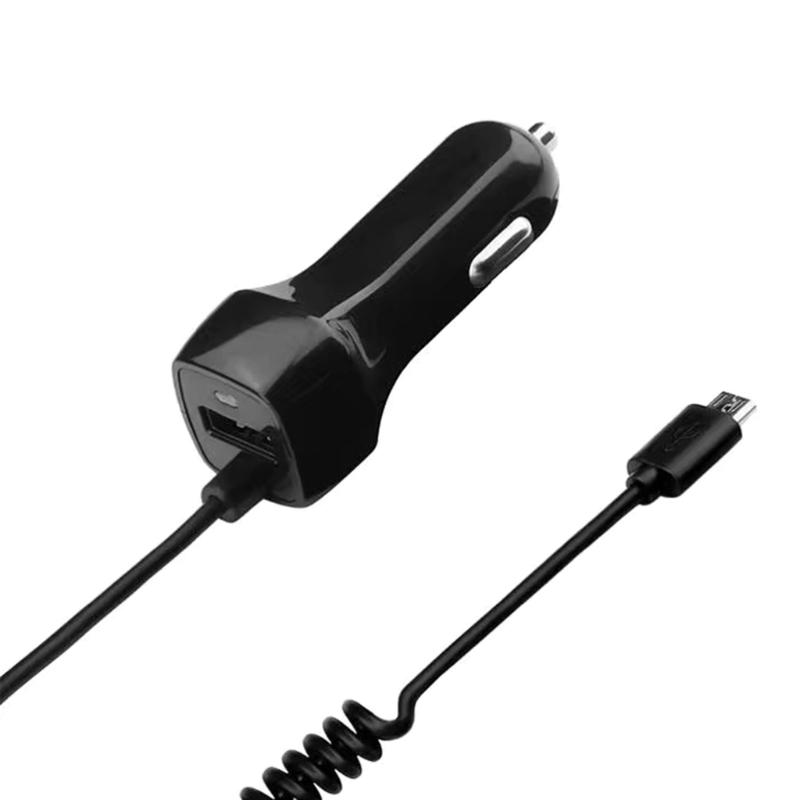 Convenient Vehicle Charging Adapter With Integrated Type C Cable Cord For Smartphones & Tablets Multiple Device Charging