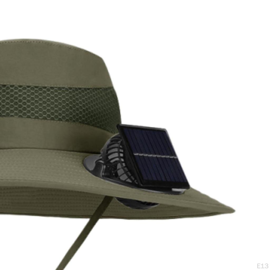 Chapeau Bob Réglable avec Ventilateurs Solaires pour Activités de Plein Air