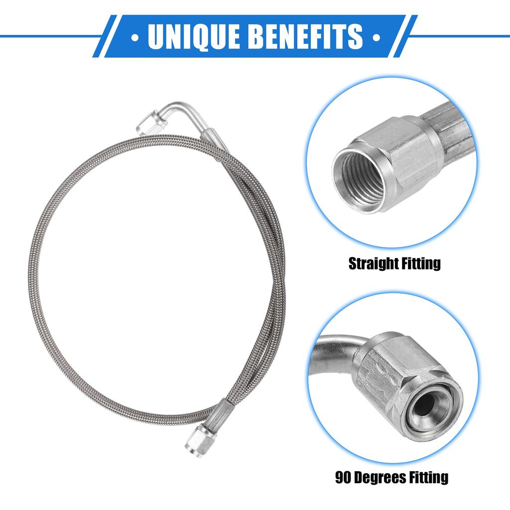 Linha de Reabastecimento Turbo de Aço Trançado ABSOPRO AN3 90 Graus-Reto