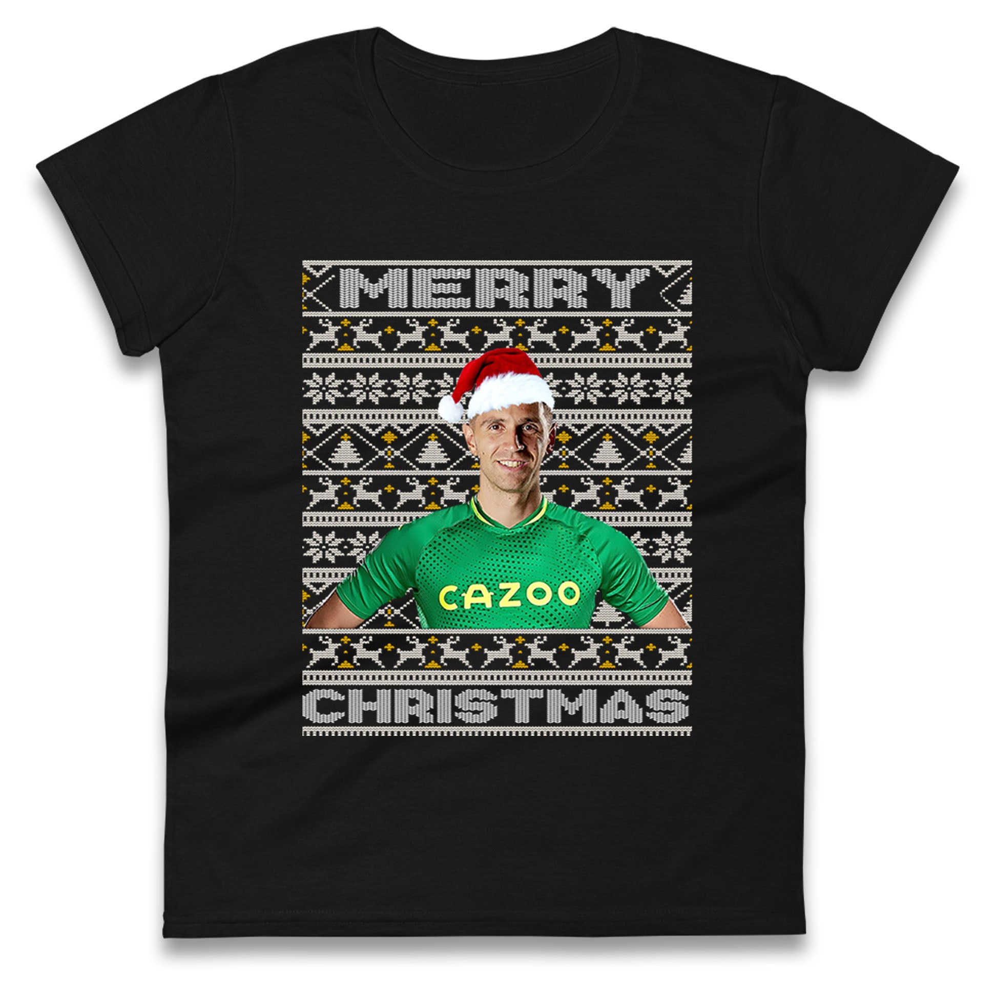 Emiliano Martínez Merry Christmas Football Womens T Shirt Mens Tops Tees Unisex Aston Villa FC Top S