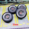 4pcs 1/18 32mm/36mm/42mm Diameter Plastic Wheels Rubber Tires RPF1 RAYS TE37 57CR CE28 BBS ABS Rims for 1:18 Model Car