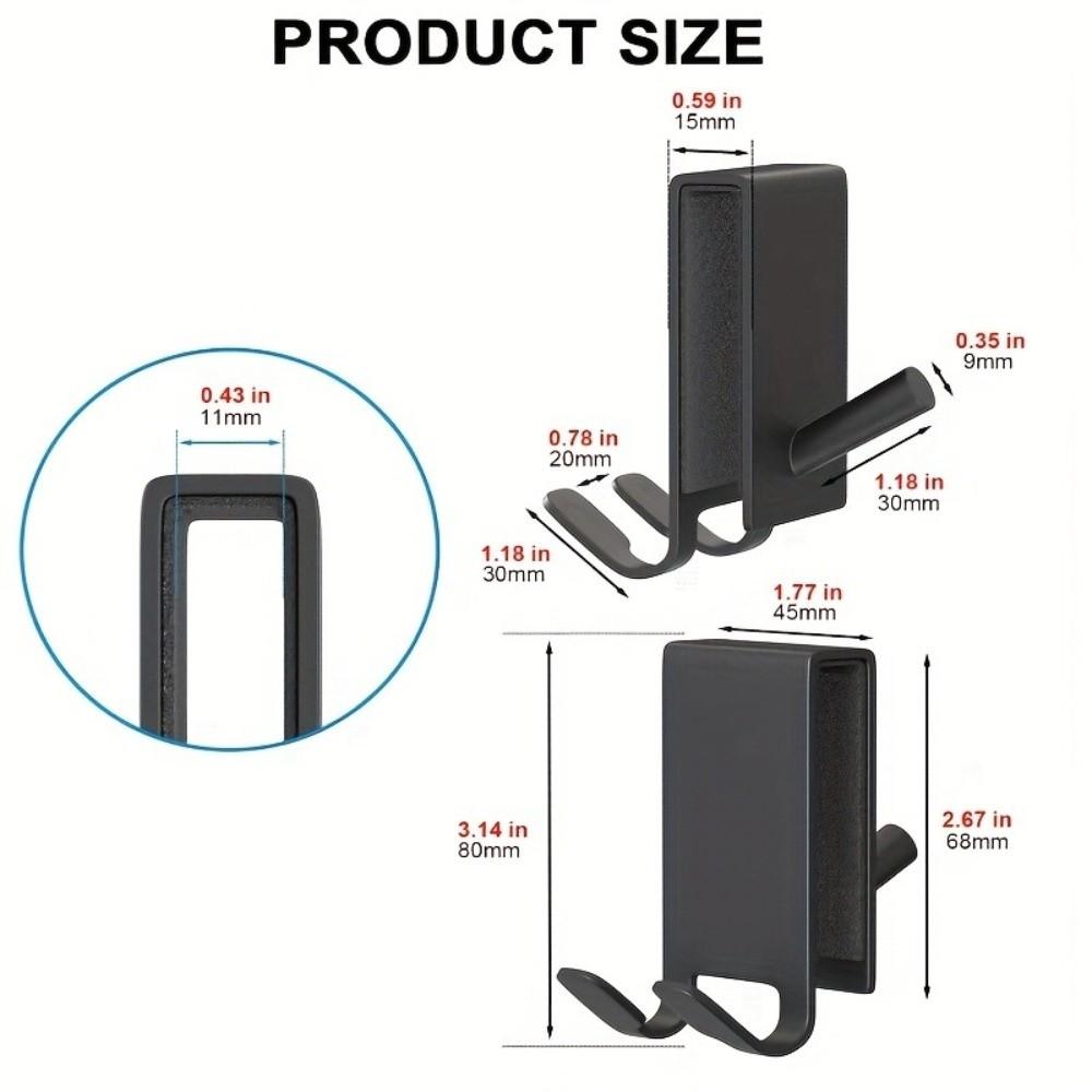 Stainless Steel Shower Door Hook Heavy Duty No Drill Door Mount Hook Sturdy Rustproof Bathroom Organizer Hook Towel Hanging