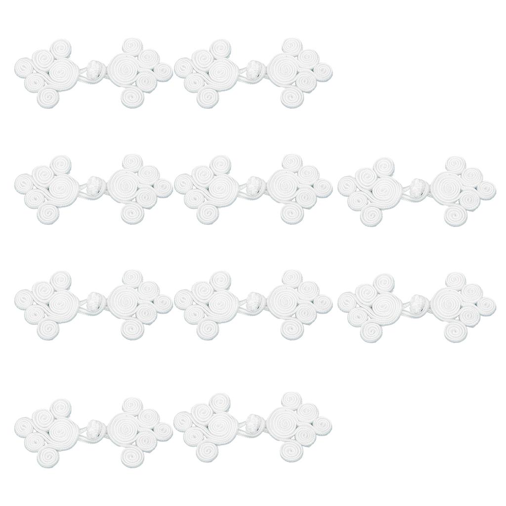 Chinese Traditional Button Sewing Crafted Buttons Sew On for Handcraft Cheongsam Embellishment White