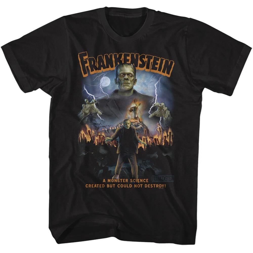 Universal Monsters Frankenstein Science Created Could Not Destroy Men s T Shirt S