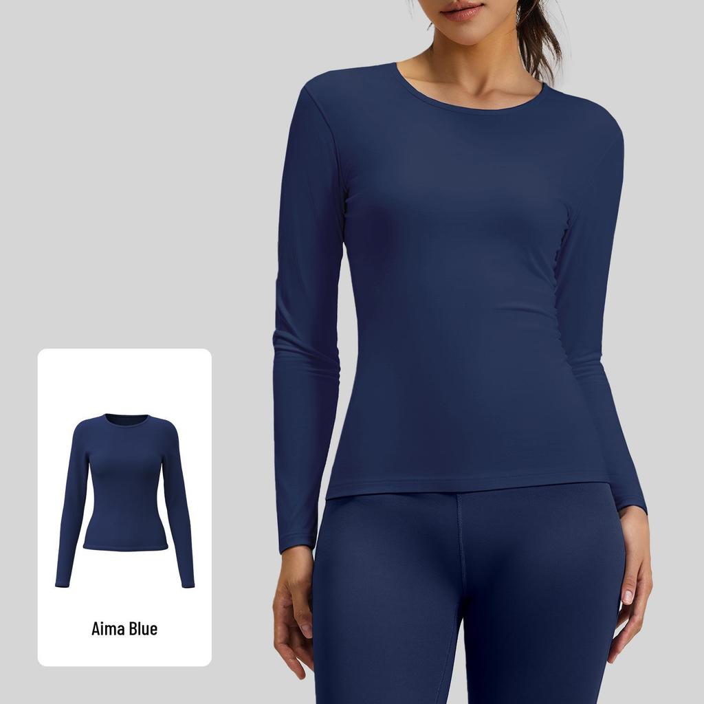 Damen Slim-Fit Langarm-Top für Yoga und Laufen