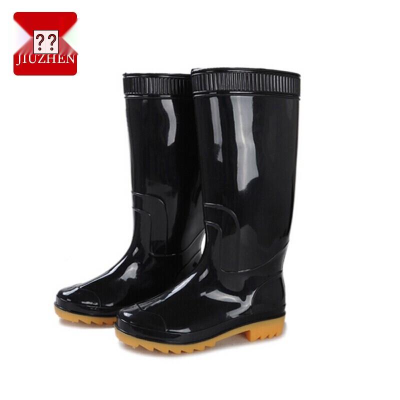 Jiuzhen 8423 Waterproof Non-slip Rubber Rain Boots 43 черный высокий
