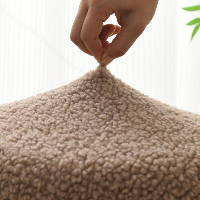 Non-slip Fleece Round Swivel Stool Cover Stretch Washable Bar Chair Protector for Home Coffee Shop Pub Counter Seats