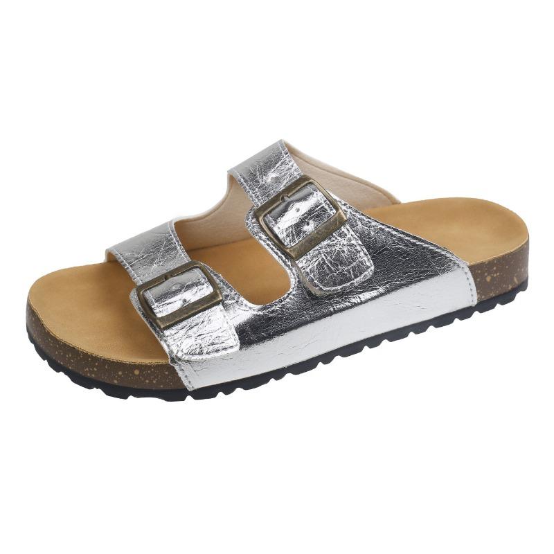 ~ Fashion versatile muffin thick bottom with cool slippers women's summer outer wear Boken slippers