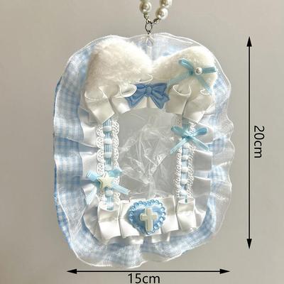DIY Plyšový Krajkový Držák na Pokerové Karty Kpop Pouzdro na Fotokarty Stužková Mašle Lolita Sladký Toploader Anime Itabag Ozdoba Displej na ID Karty