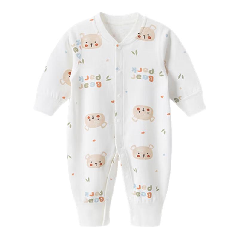 Guaiqi Bear Newborn Pure Cotton Long-Sleeve Romper