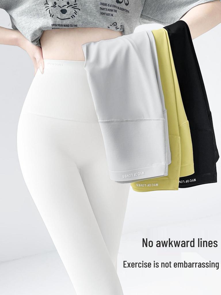 High-Waisted Petite Women's Yoga Pants - Seven/Eight-Point, Summer Thin, Tight-Fitting Shark Style for Spring & Autumn, Suitable for Outdoor Wear