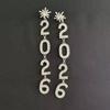 Rhinestone 2026 Stud Earrings Jewelry Crystal Party Earrings Pendant Happy New Year Earrings  Girls