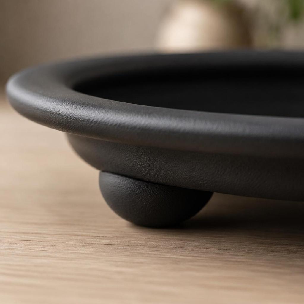 Black Candle Holder Decorative Centerpiece Round Candle Tray Candlestick Modern Design Rust-Resistant for Wedding, Tabletop