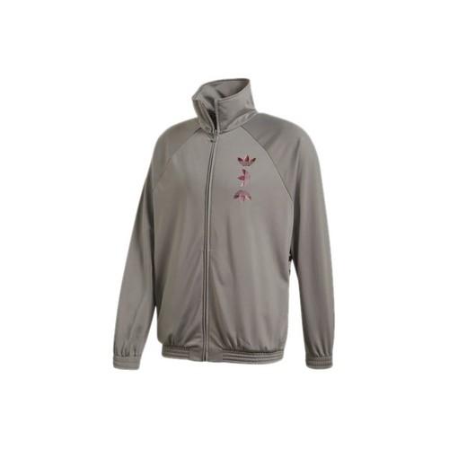 adidas Originals Trefoil Logo Print Sports Stand Collar Jacket for Men, Gray S серый