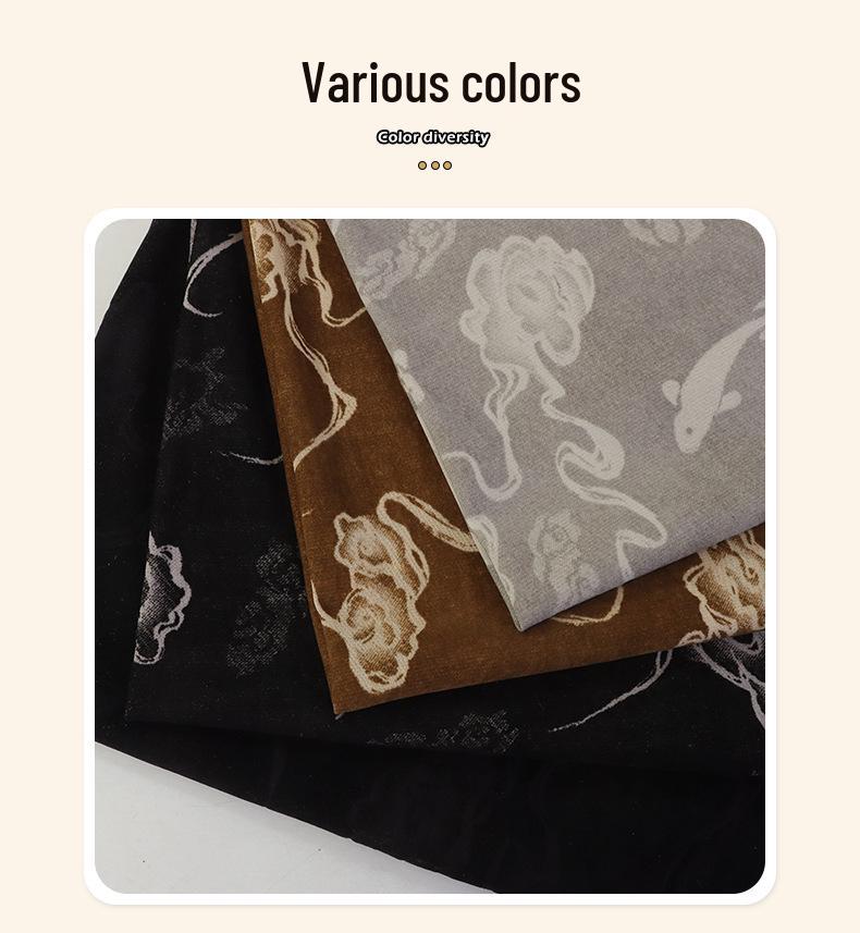 Korean Flocked Fabric for Chinese Qipao Tops and Dresses