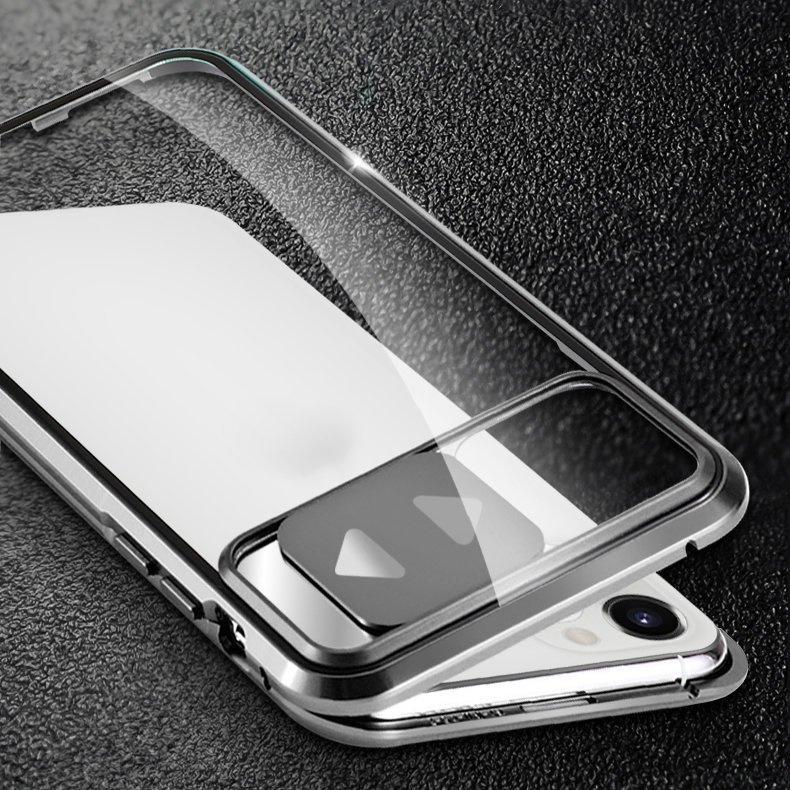 Wozinsky 360° Magnetic Cam Slider Case with Screen Glass & Camera Protection for Huawei P40 - Black