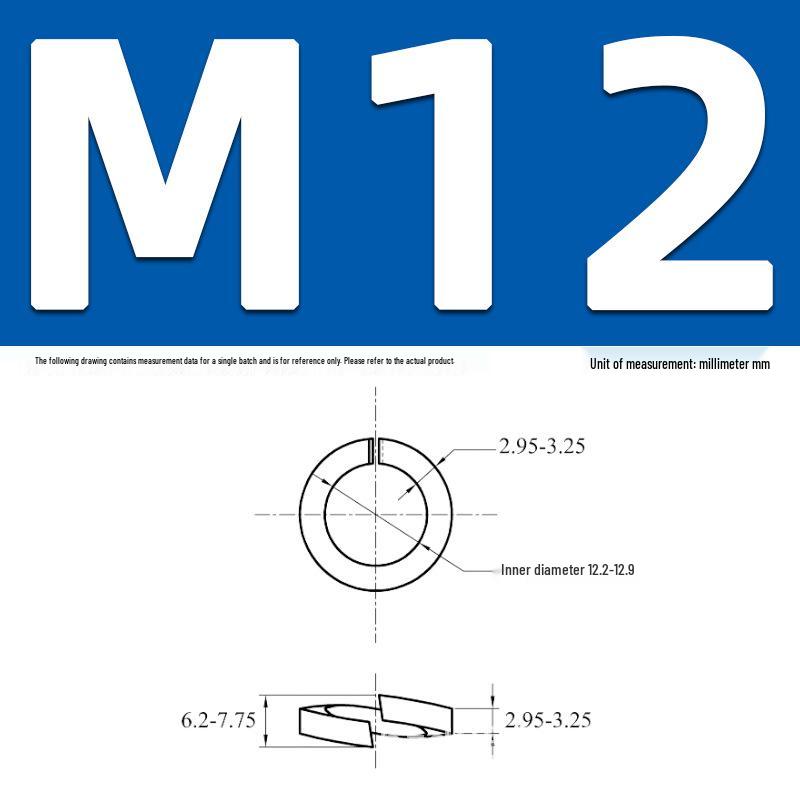 304 Stainless Steel GB93 Spring Elastic Washer M1.6-M16