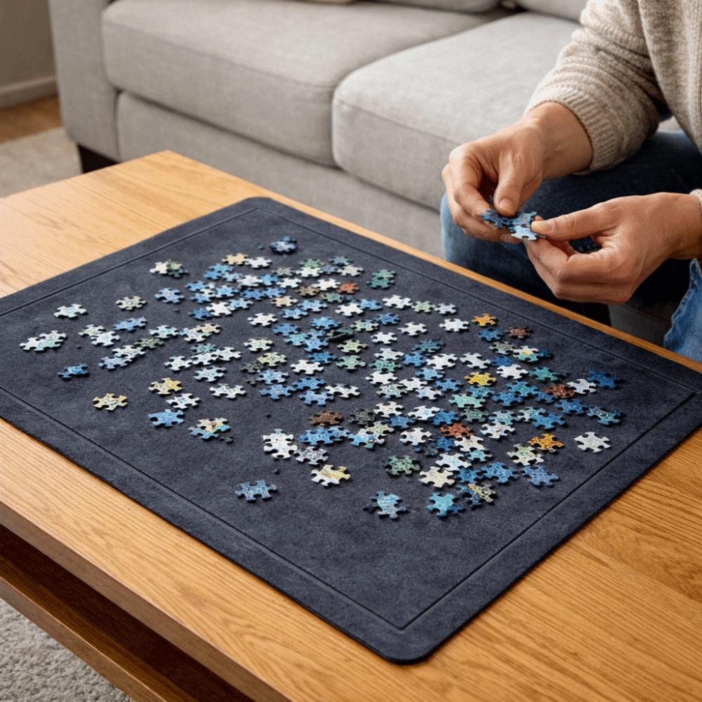 2000 Pieces Felt Puzzle Board Thickened Non-Slip Inclined Puzzle Board Large Folding Puzzle Storage Board Children Puzzle