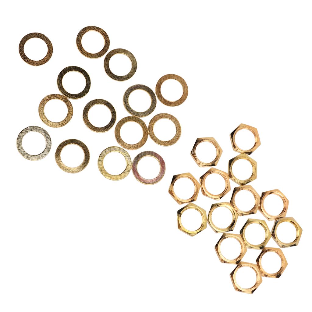 G3Celsius8 Female Thread Nuts Metal Washer Kit Instrument Fasteners for Electric Guitar Bass