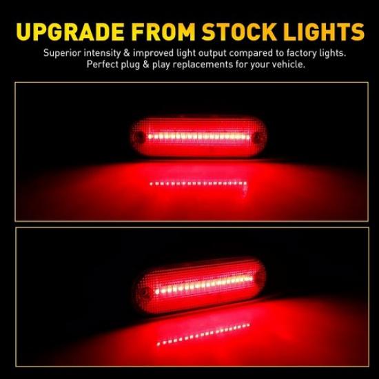For 1996-00 Toyota RAV4 Red Rear Bumper LED Side Marker Lights Left Right 2X EOA