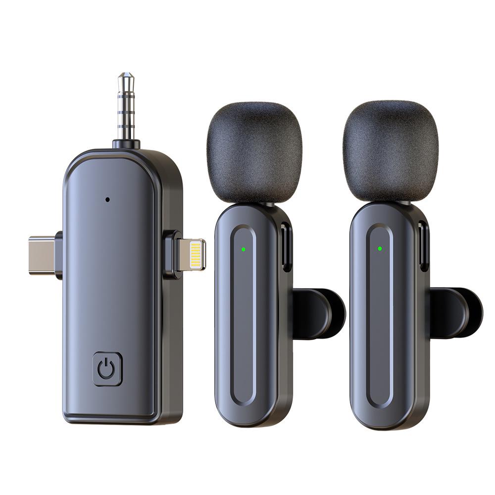 Wireless Lavalier Microphone with Intelligent Noise Reduction for Live Streaming, Vlogging, and Video Recording
