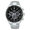 Selection SBPY185 Men's Solar Chronograph Watch Date Calendar 24-hour Hand Black Silver S Series