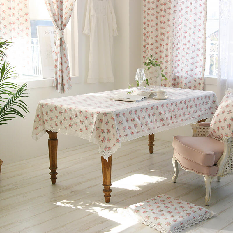 Кружевная скатерть/скатерть для стола Сад роз (вязание крючком) на 2, 4, 6 человек ivory