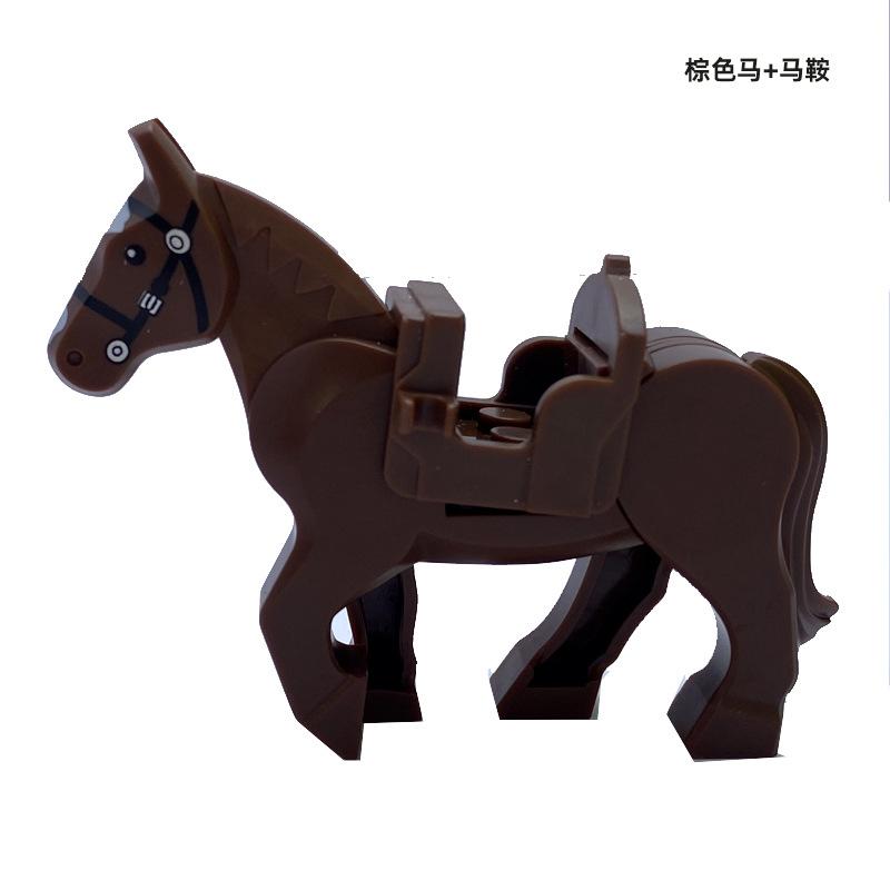 Small Particle Building Block Toy Plastic Horse Figurine Accessories Equipment War Horse Children'S Toys