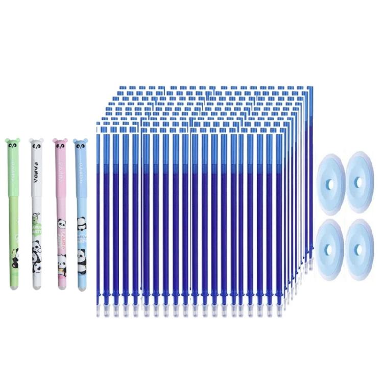 4Pieces Cartoon Gel Pen with Pen Refills and Eraser Erasable Gel Pen 0.5mm Needle Tip Office Writing Pen for Writing