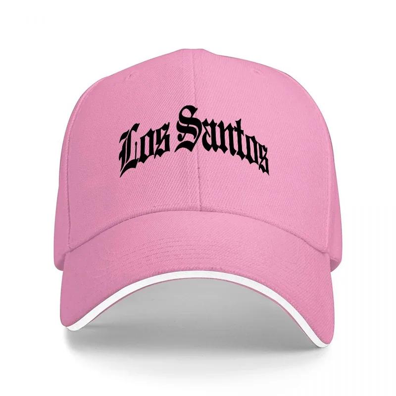 Los Santos Schwarze Baseballkappe Klassischer Streetstyle Gesticktes Logo Verstellbare Snapback-Kappe für Urbane Mode-Enthusiasten