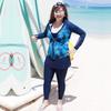 Women's Plus Size Long Sleeve Slimming Jellyfish Wetsuit - Conservative Sun Protection Swimwear
