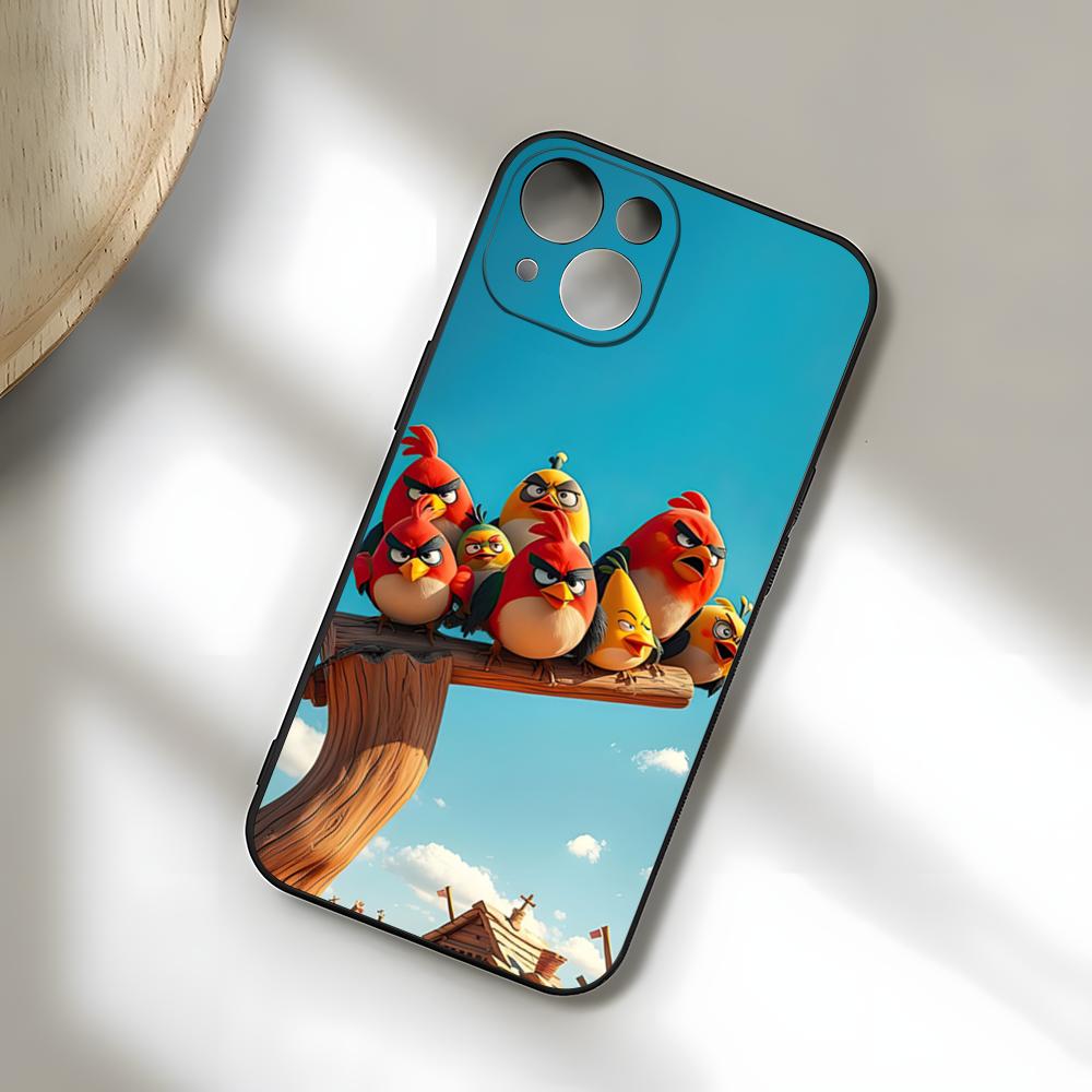 Cute A-Angry B-Birds Phone Case For IPhone 17 Pro Max 15 Pro 16 14 Plus 12 13 Mini 11 Pro Shockproof Soft Cover
