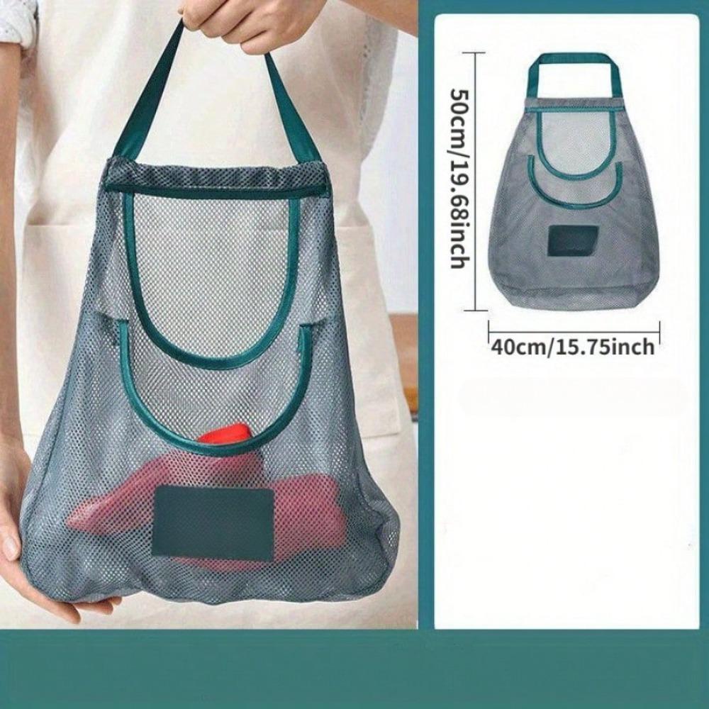 

1 шт. одинарная/двойная портативная сумка из ПВХ-сетки для хранения многоразовая сумка для хранения фруктов и овощей кухонные принадлежности моющаяся сумка Single Layer зелёный