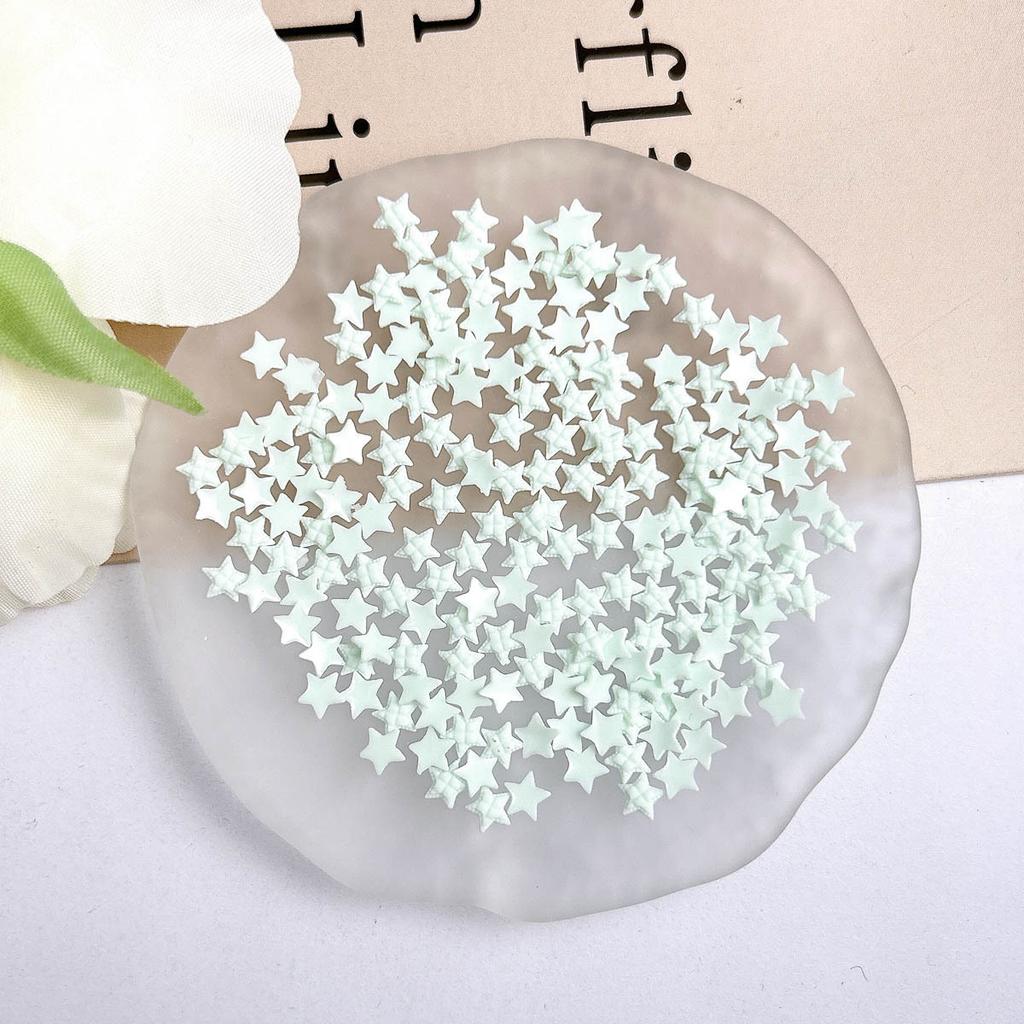 Plaid Resin Heart and Star Nail Art Decorations Flat Colorful Girl Nail Accessories DIY Accessories