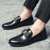 38~46 Fashion Men's Luxury Designer Bright Patent Leather Dress Party Wedding Flat Office Driving Casual Shoes for Men Loafers
