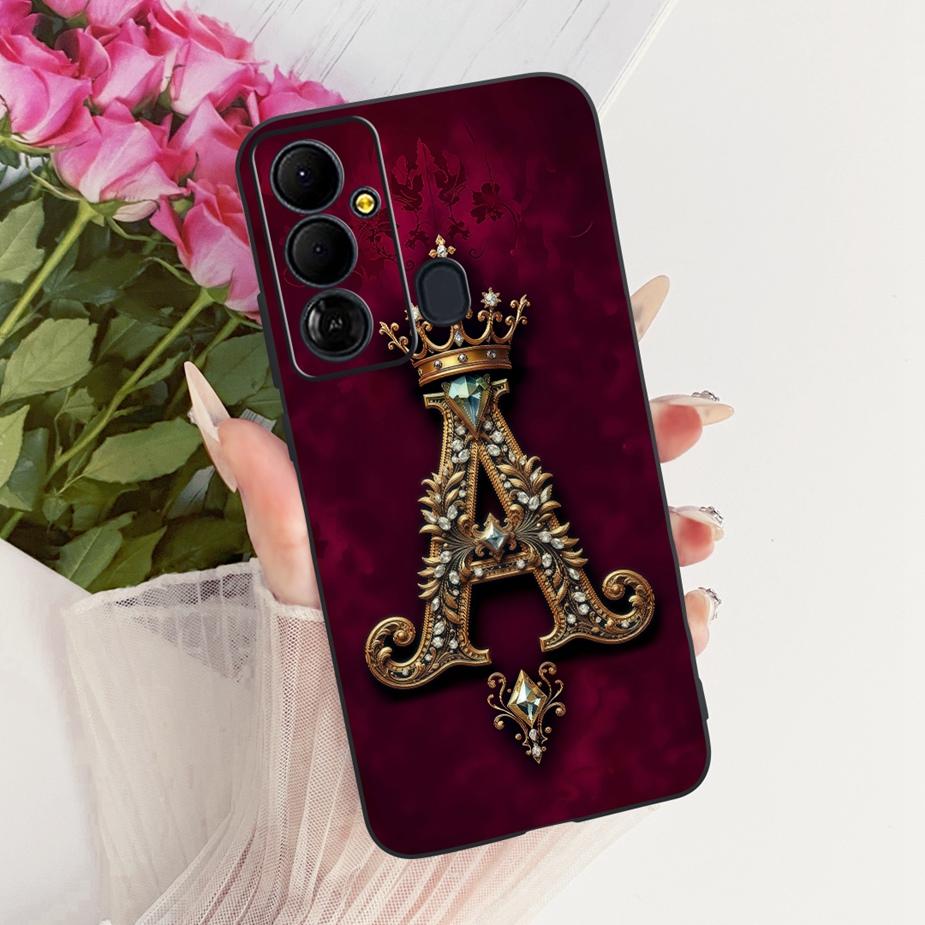 For Tecno Pop 6 Pro Case BE8 Stylish Crown Letters Cover Soft Silicone Phone Case For Tecno Pop 6 GO BE6j Pop6 Pro Fundas Bumper