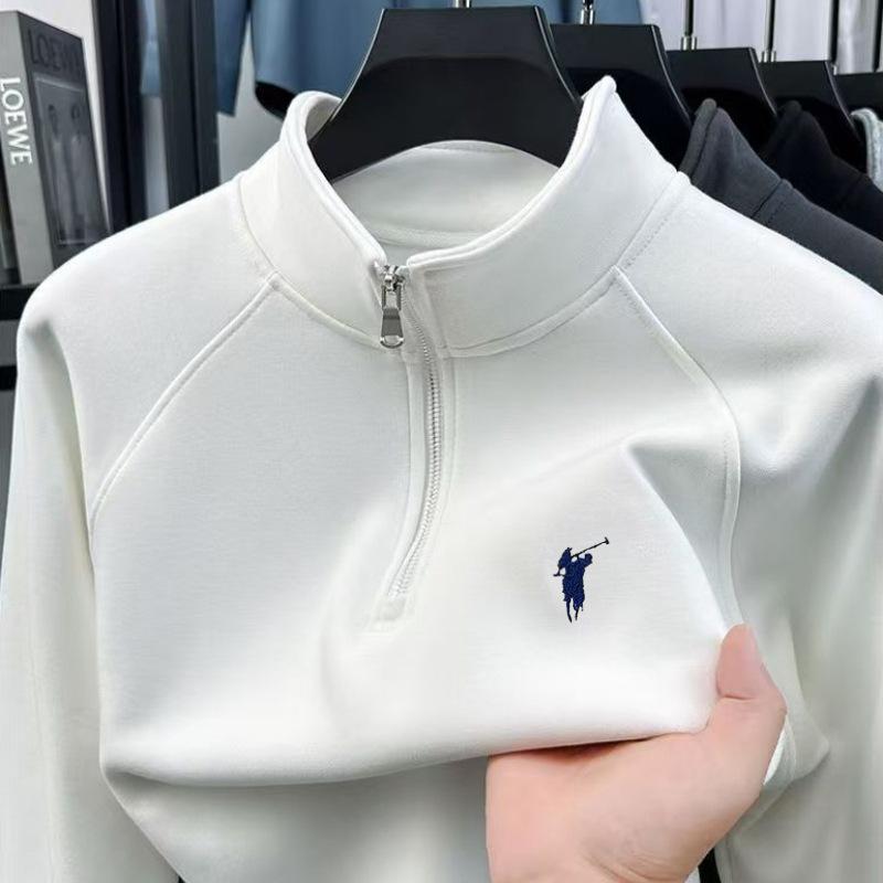 Herren Freizeit-Baumwoll-Hoodie mit halbem Reißverschluss und Stehkragen, Hochwertiges Gefühl, Herbst-/Winterkollektion